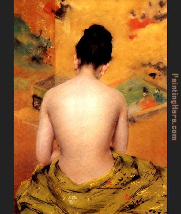 Back of a Nude painting - William Merritt Chase Back of a Nude art painting